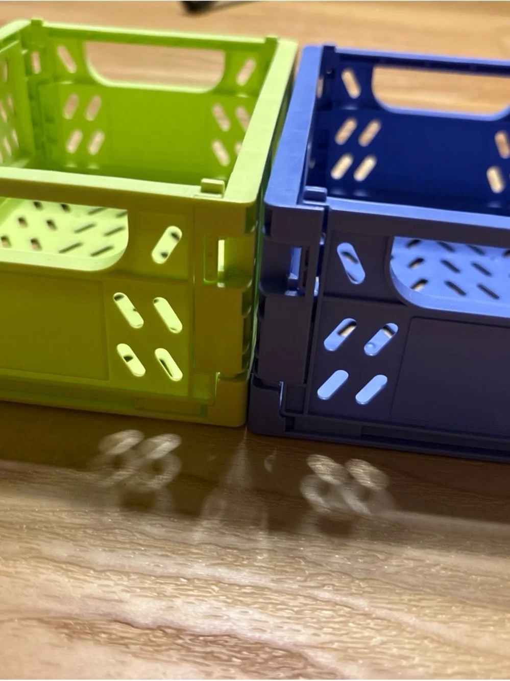 IKEA Lime Green and Blue Plastic Storage Crates
